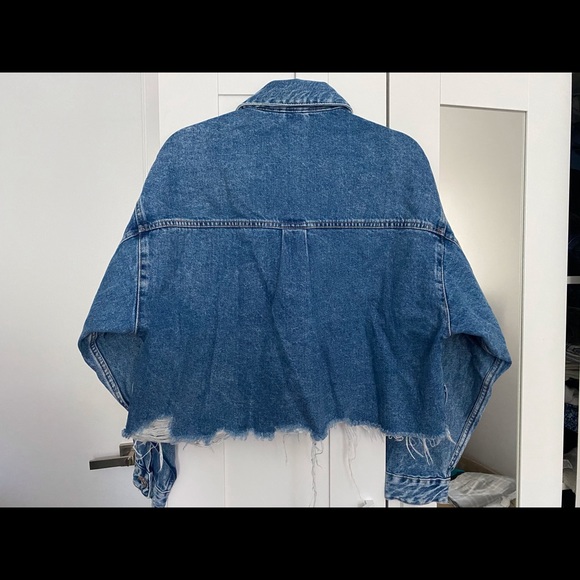 ZARA Ripped Denim Jacket - Picture 6 of 6
